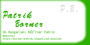 patrik borner business card